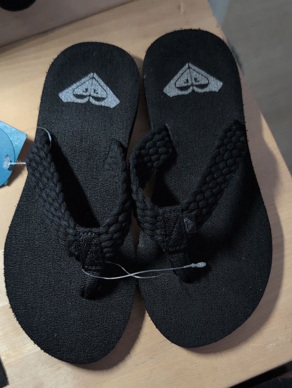 Roxy Black Flip Flops Size 5 Porto III New